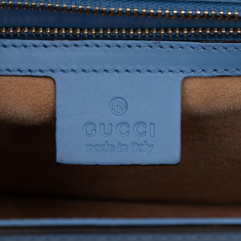 Gucci Sylvie Sherry Line Blue Leather — view 5