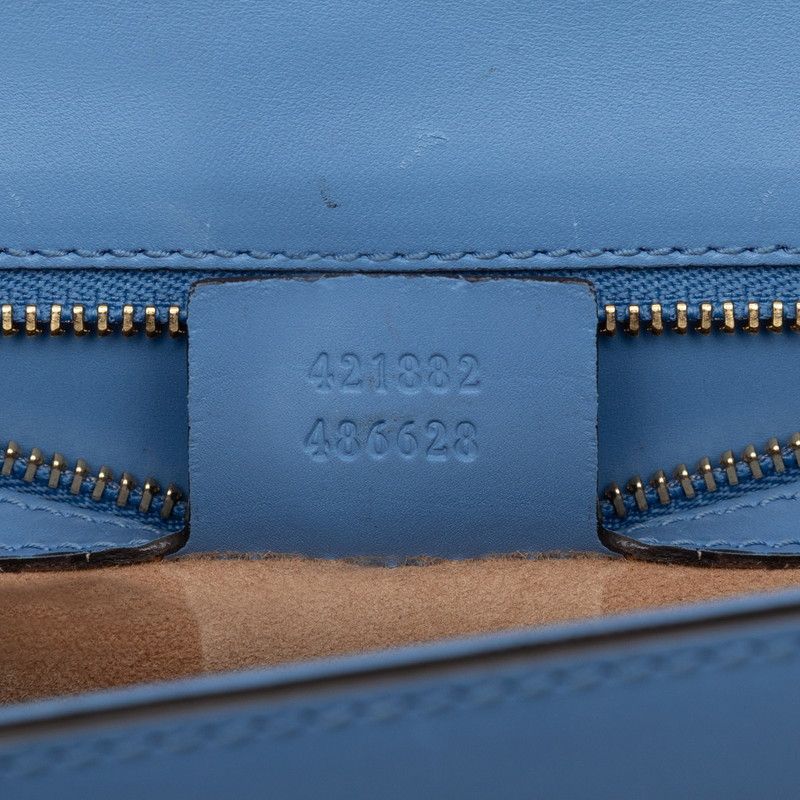 Gucci Sylvie Sherry Line Blue Leather — view 6