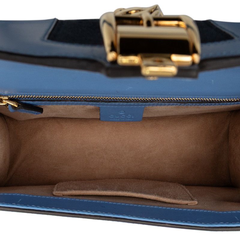 Gucci Sylvie Sherry Line Blue Leather — view 4
