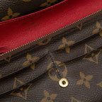 Louis Vuitton Monogram Portefeuille Emily Brown Rouge Leather — view 4