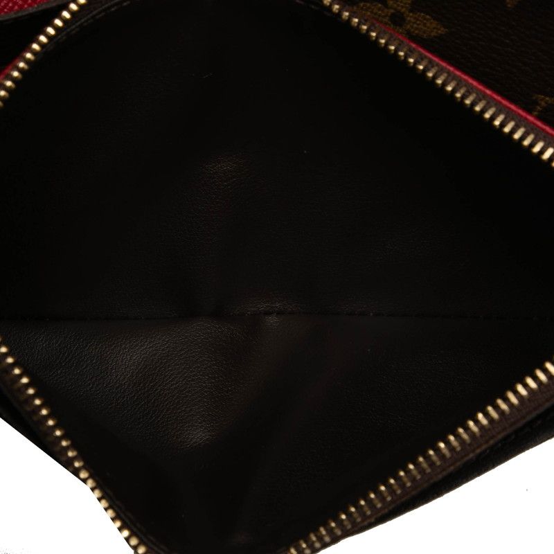 Louis Vuitton Monogram Portefeuille Emily Brown Rouge Leather — view 5