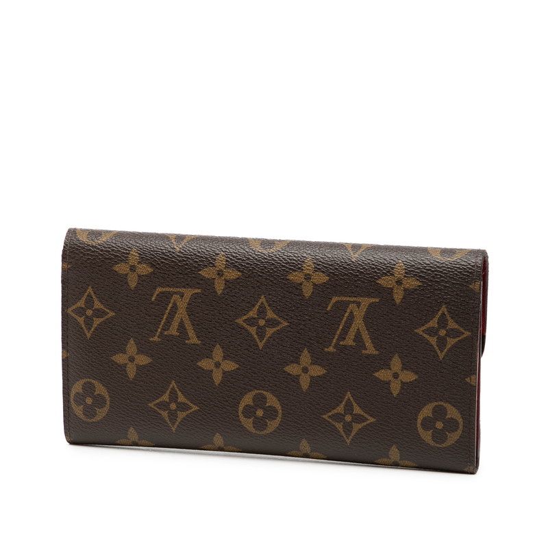 Louis Vuitton Monogram Portefeuille Emily Brown Rouge Leather — view 2