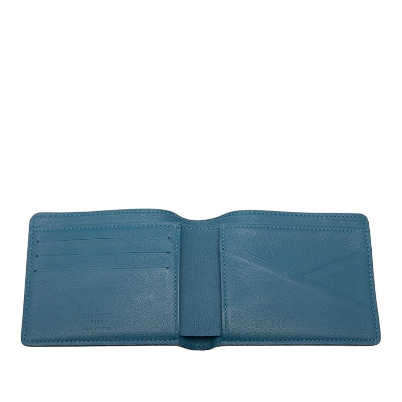 Louis Vuitton Portefeuille Multiple Blue Taurillon Leather — view 4