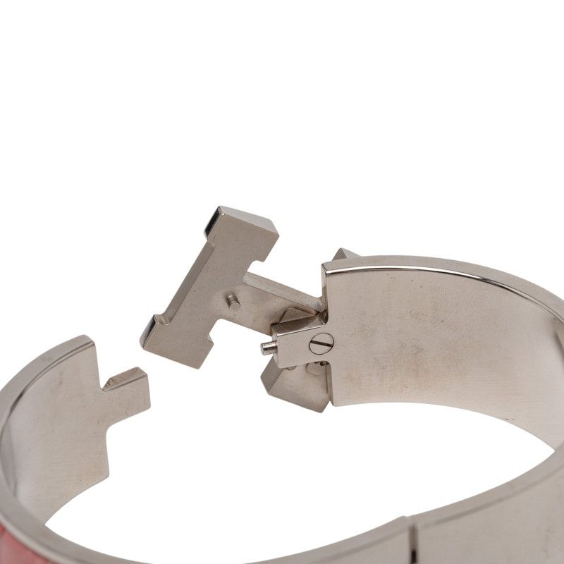 Hermes Clic Clac PM Silver Blue Multicolor Metal Bracelet — view 4