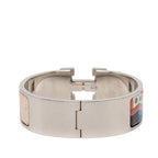 Hermes Clic Clac PM Silver Blue Multicolor Metal Bracelet — view 3