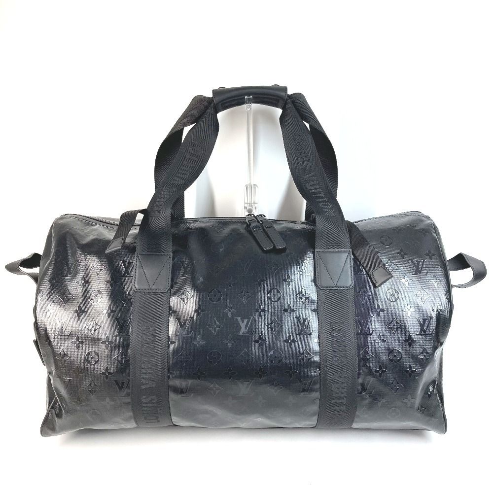 Louis Vuitton Boston Bag Keepall 55 Leather Black — view 2