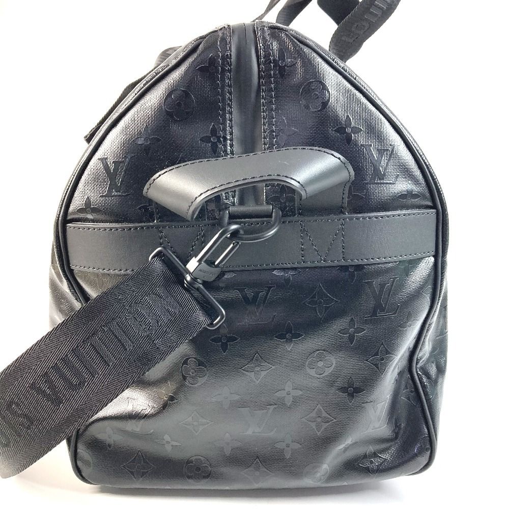 Louis Vuitton Boston Bag Keepall 55 Leather Black — view 4