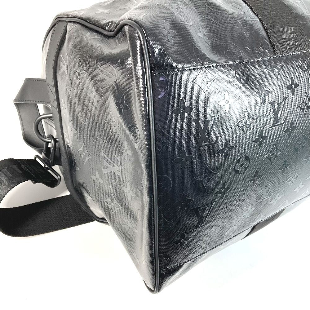Louis Vuitton Boston Bag Keepall 55 Leather Black — view 7