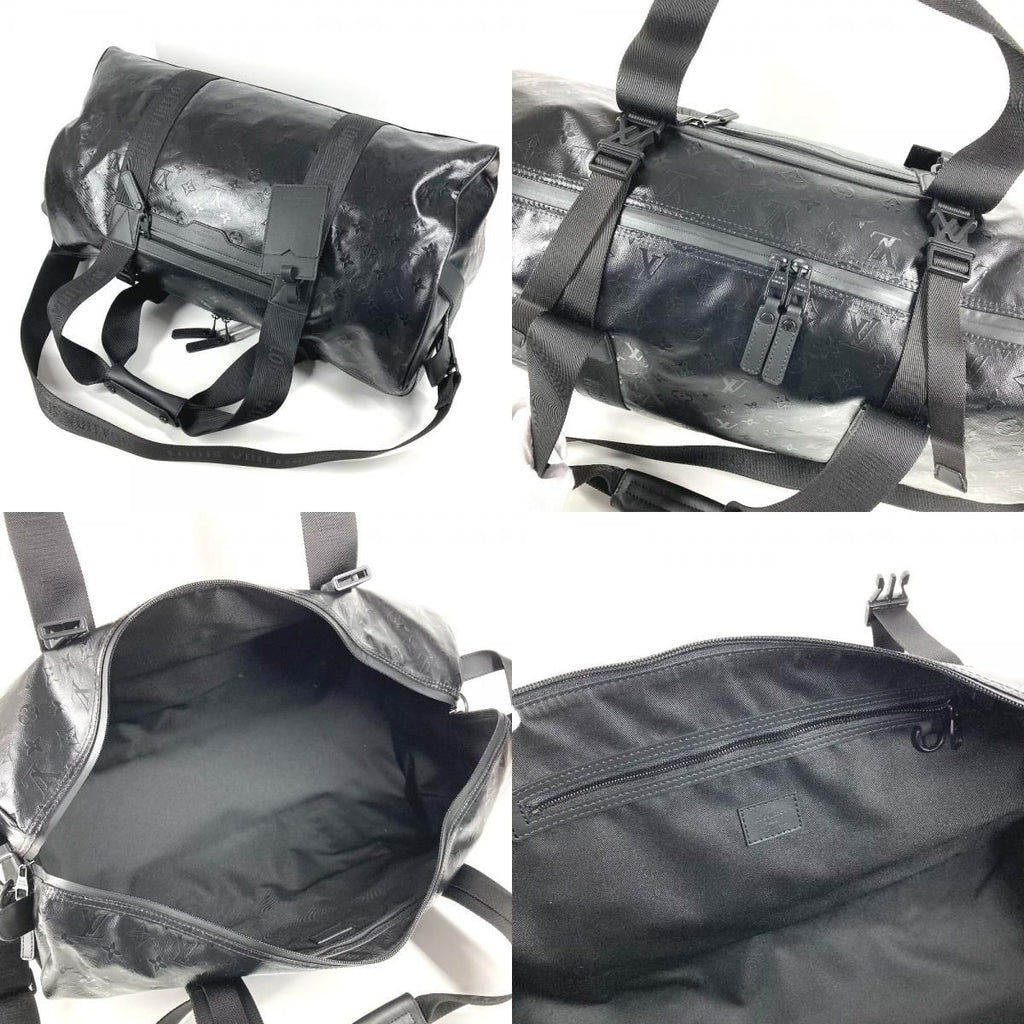 Louis Vuitton Boston Bag Keepall 55 Leather Black — view 8