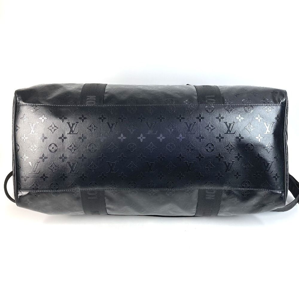 Louis Vuitton Boston Bag Keepall 55 Leather Black — view 5