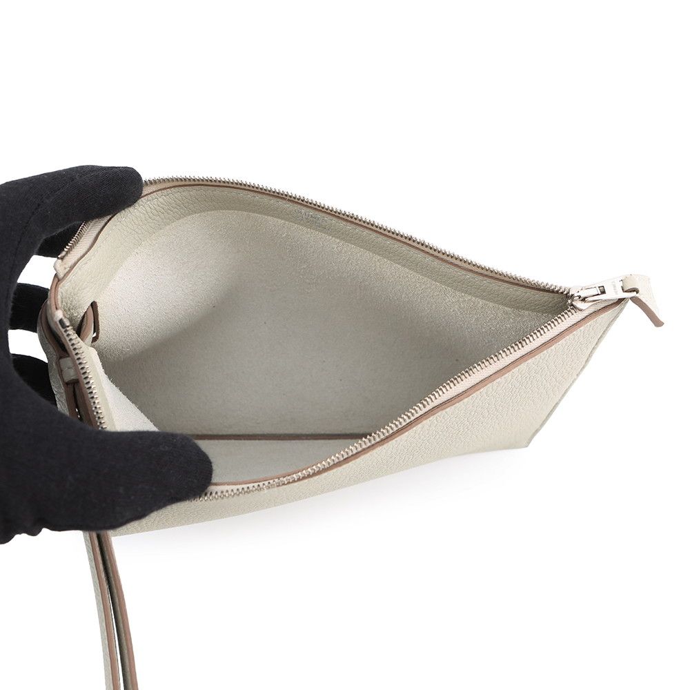 Hermes Clutch Cabas Vertiges 24 Tourtier Legree Silver Togo Tourtier-legre — view 5