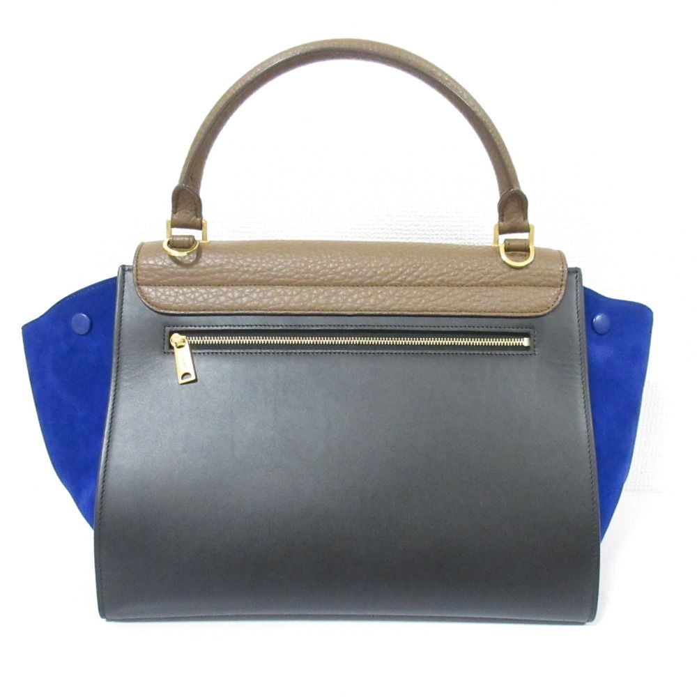 Celine Trapeze Handbag Black Brown Blue — view 2