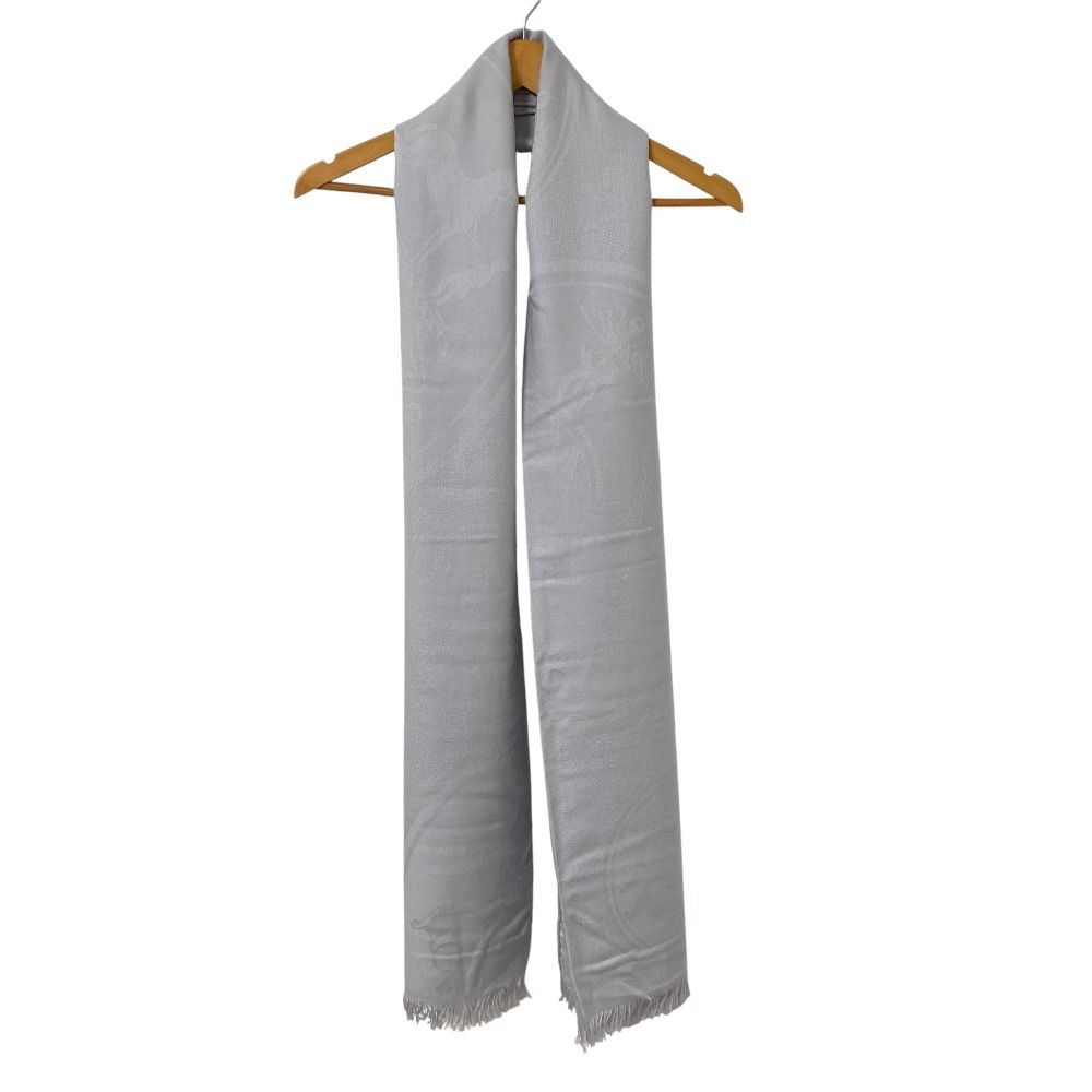 Hermes New Bliss Cashmere Silk Shawl Greenage Gray — view 4