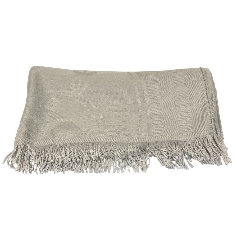 Hermes New Bliss Cashmere Silk Shawl Greenage Gray — view 2