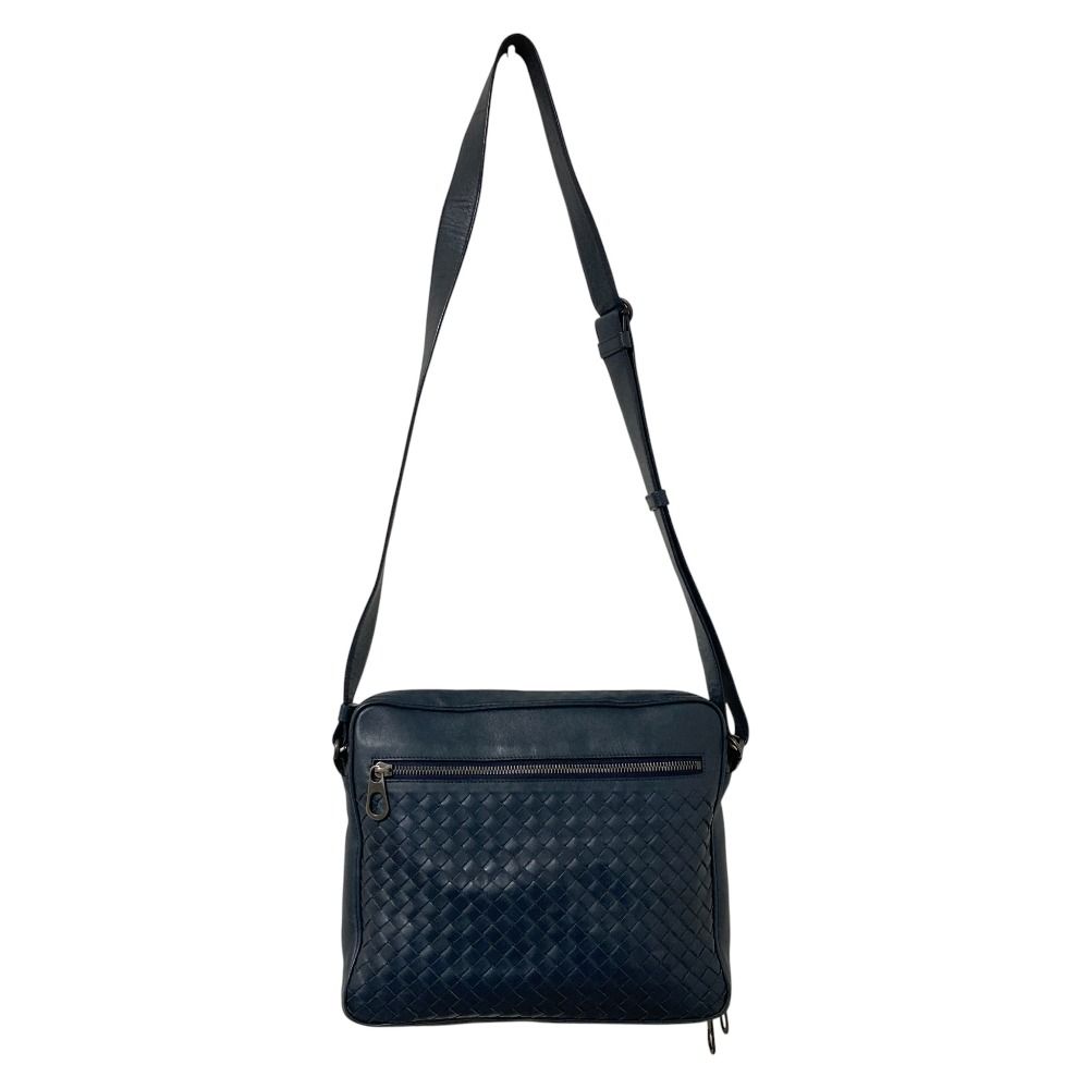 Bottega Veneta Intrecciato Leather Shoulder Bag Navy — view 5