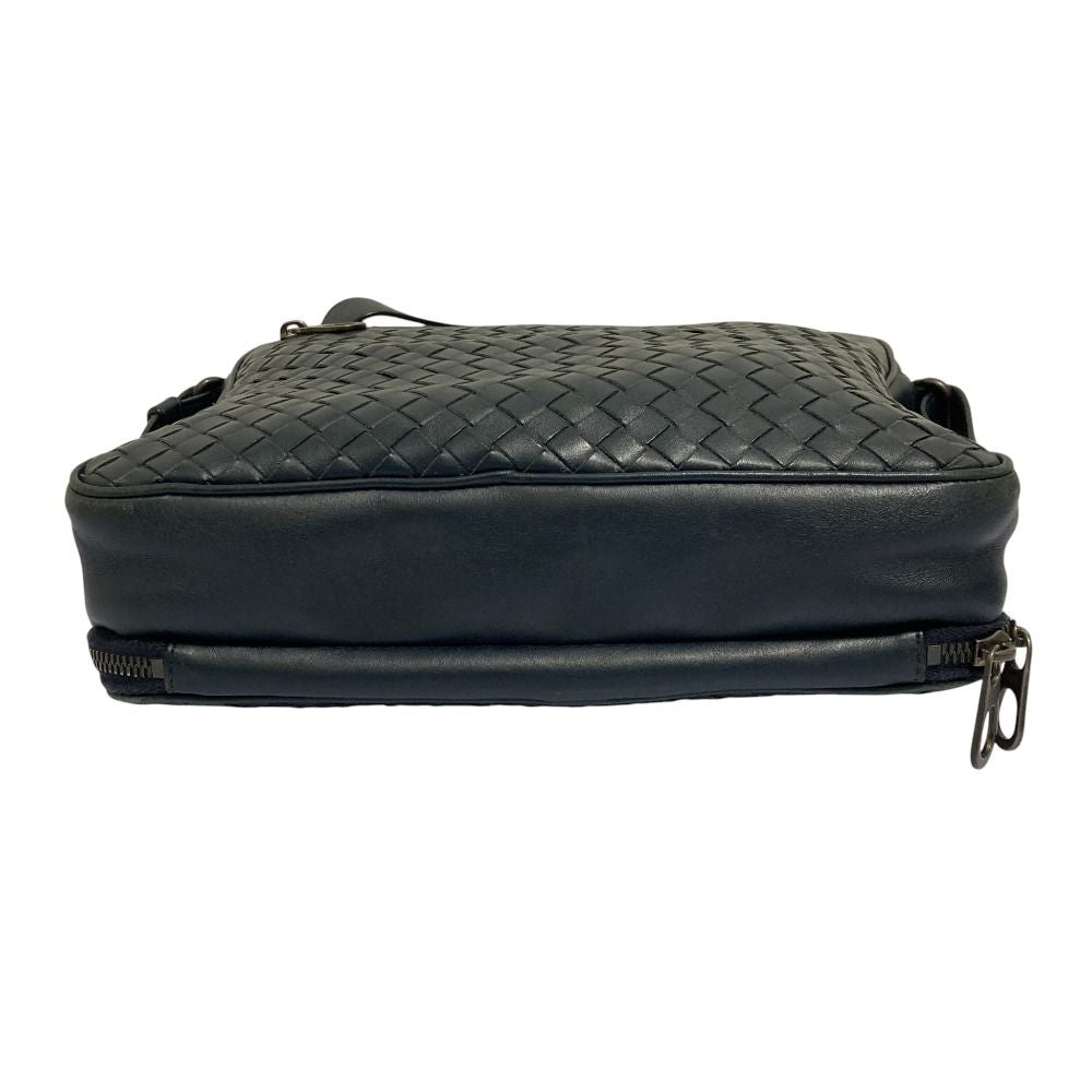 Bottega Veneta Intrecciato Leather Shoulder Bag Navy — view 4