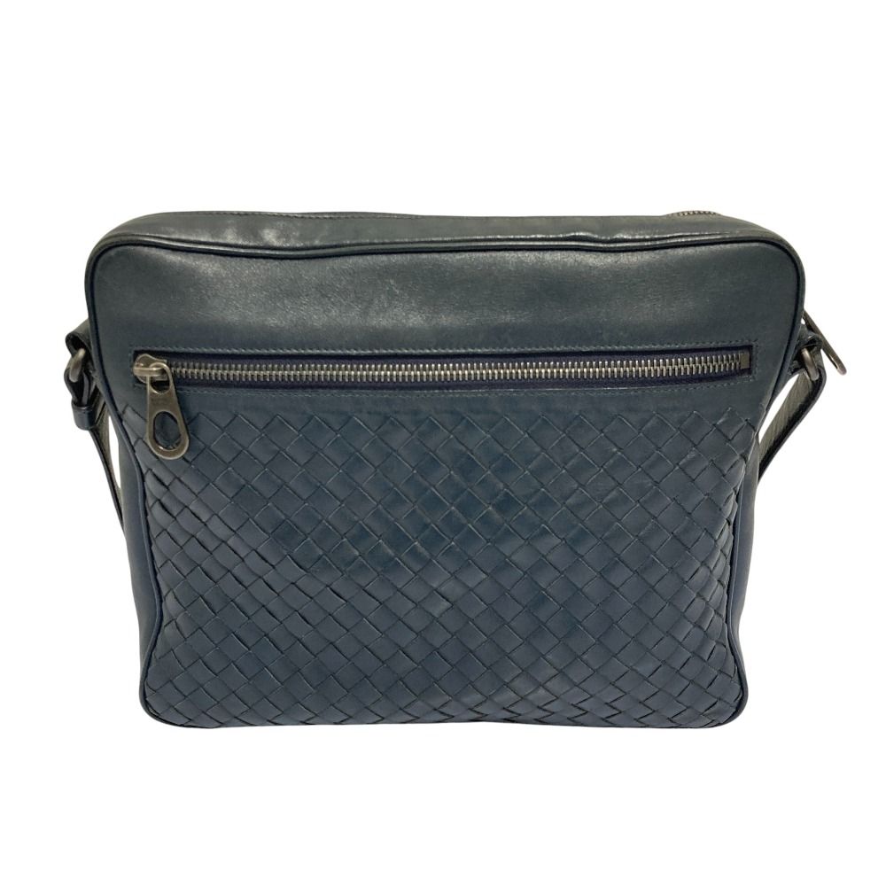 Bottega Veneta Intrecciato Leather Shoulder Bag Navy — view 2