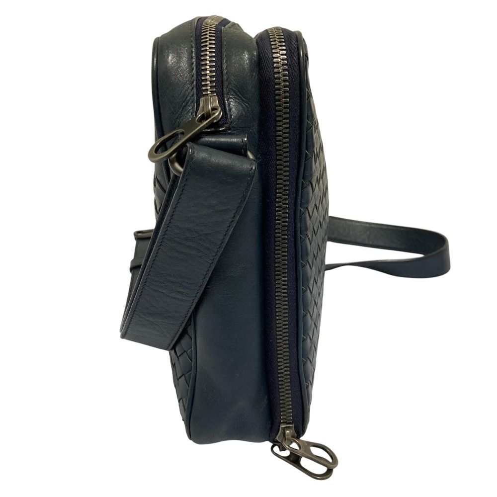 Bottega Veneta Intrecciato Leather Shoulder Bag Navy — view 3