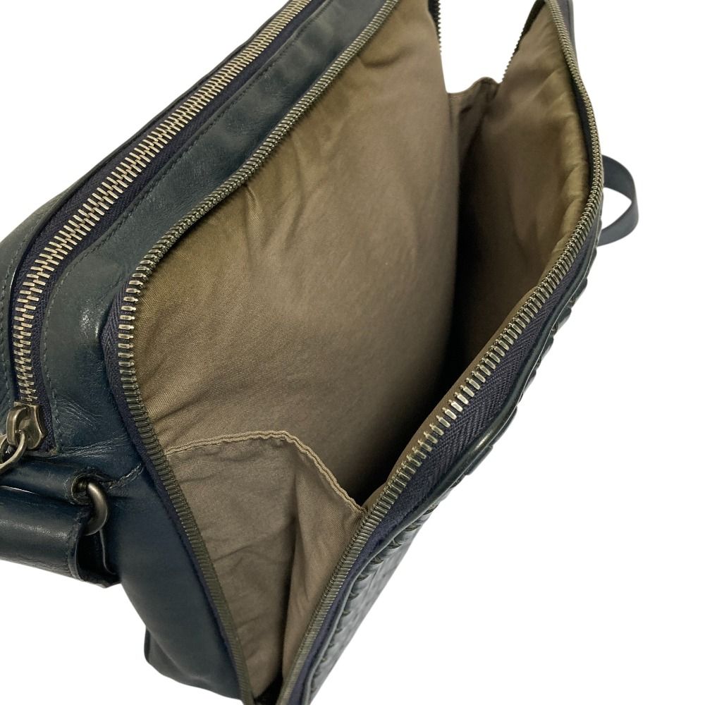 Bottega Veneta Intrecciato Leather Shoulder Bag Navy — view 6