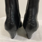 Fendi Calligraphy Leather Ankle Boots 37 Black — view 9