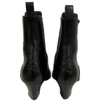 Fendi Calligraphy Leather Ankle Boots 37 Black — view 5