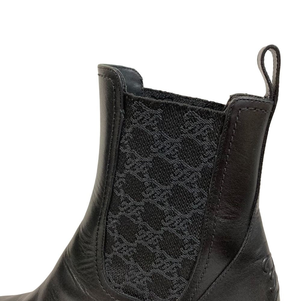 Fendi Calligraphy Leather Ankle Boots 37 Black — view 7