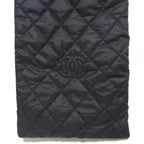 Chanel CC Logo Quilted Patted Muffler Black Scarf — view 3