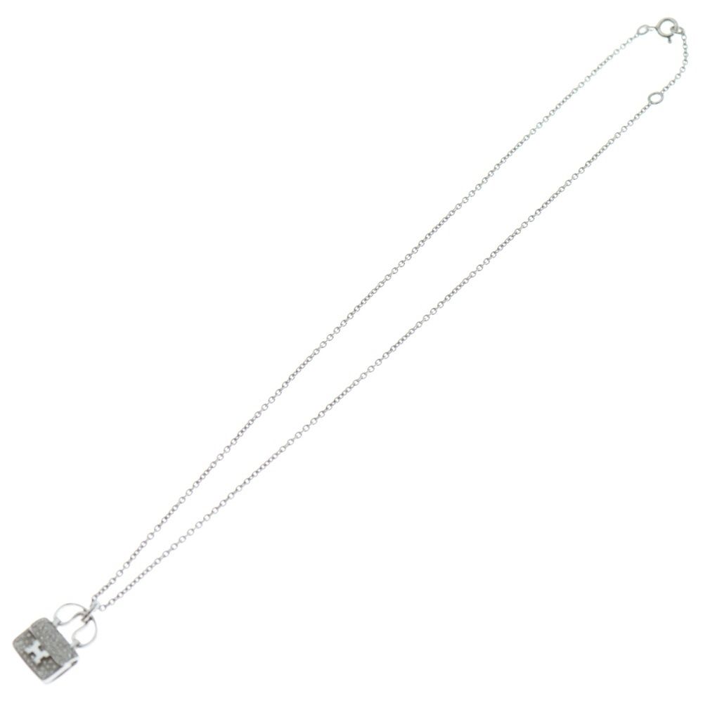 Hermes Amulet Constance Logo Bag Motif Necklace White Gold Diamond 18K — view 2