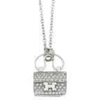 Hermes Amulet Constance Logo Bag Motif Necklace White Gold Diamond 18K — view 3