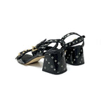Louis Vuitton Shakeline Monogram Sandals Shoes Patent Black Gold LV Logo — view 4