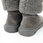Louis Vuitton Snow Drop Line Monogram Short Boots Shoes Suede Mouton Gray Shearling — view 9