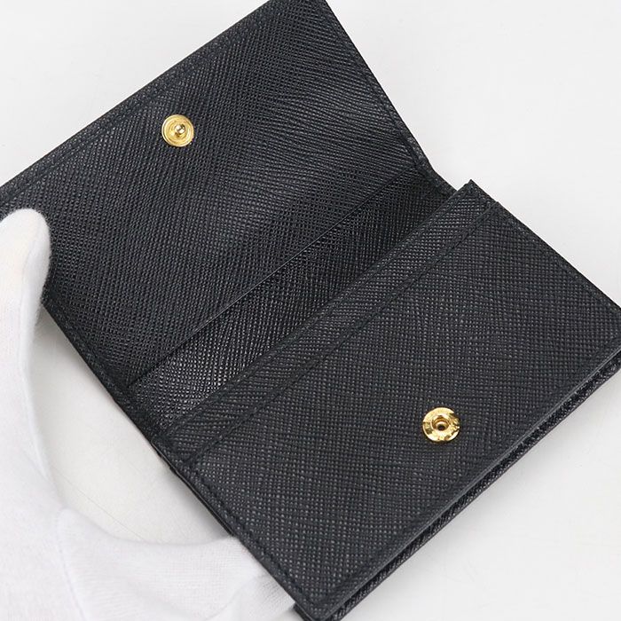 Prada Sapphia Leather Business Card Holder — view 3