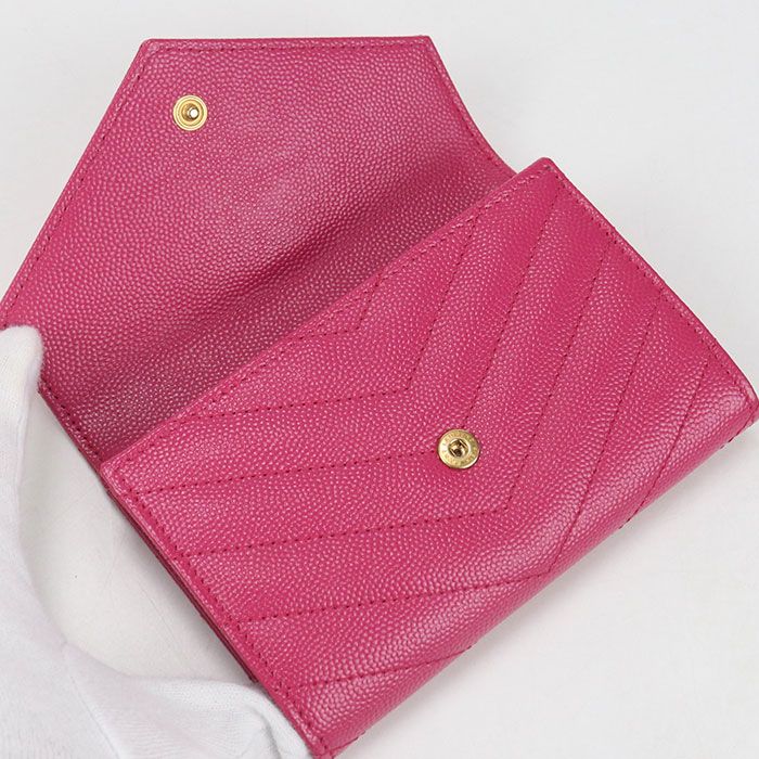Saint Laurent Envelope Wallet Cassandra Business Card Holder Leather — view 3