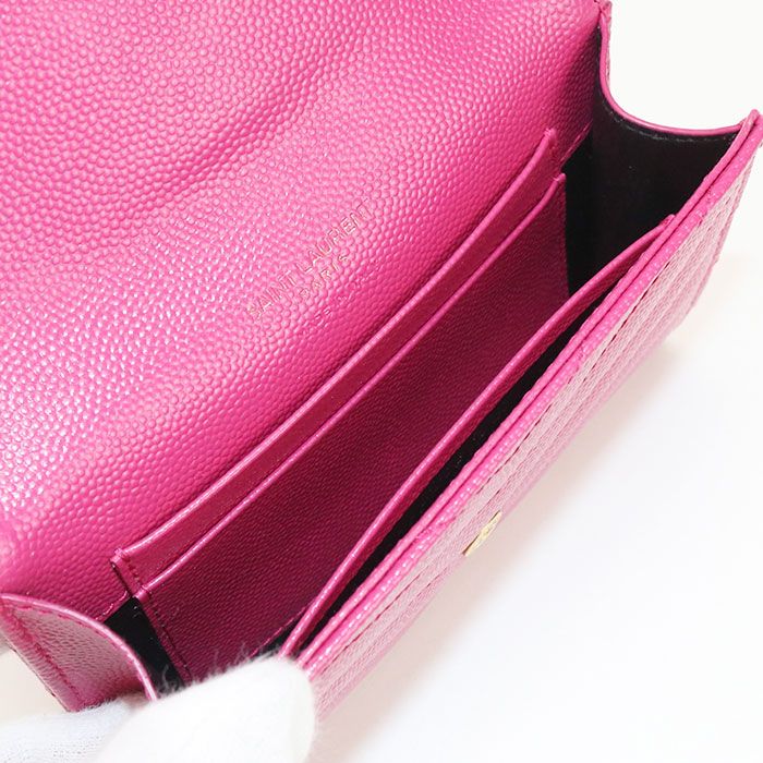 Saint Laurent Envelope Wallet Cassandra Business Card Holder Leather — view 4