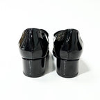 Chanel Loafers Shoes Patent Leather Black Gold CC Logo — view 5