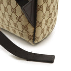 Gucci GG Canvas Backpack Leather Beige Dark Brown Outlet — view 5