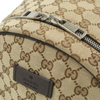 Gucci GG Canvas Backpack Leather Beige Dark Brown Outlet — view 6