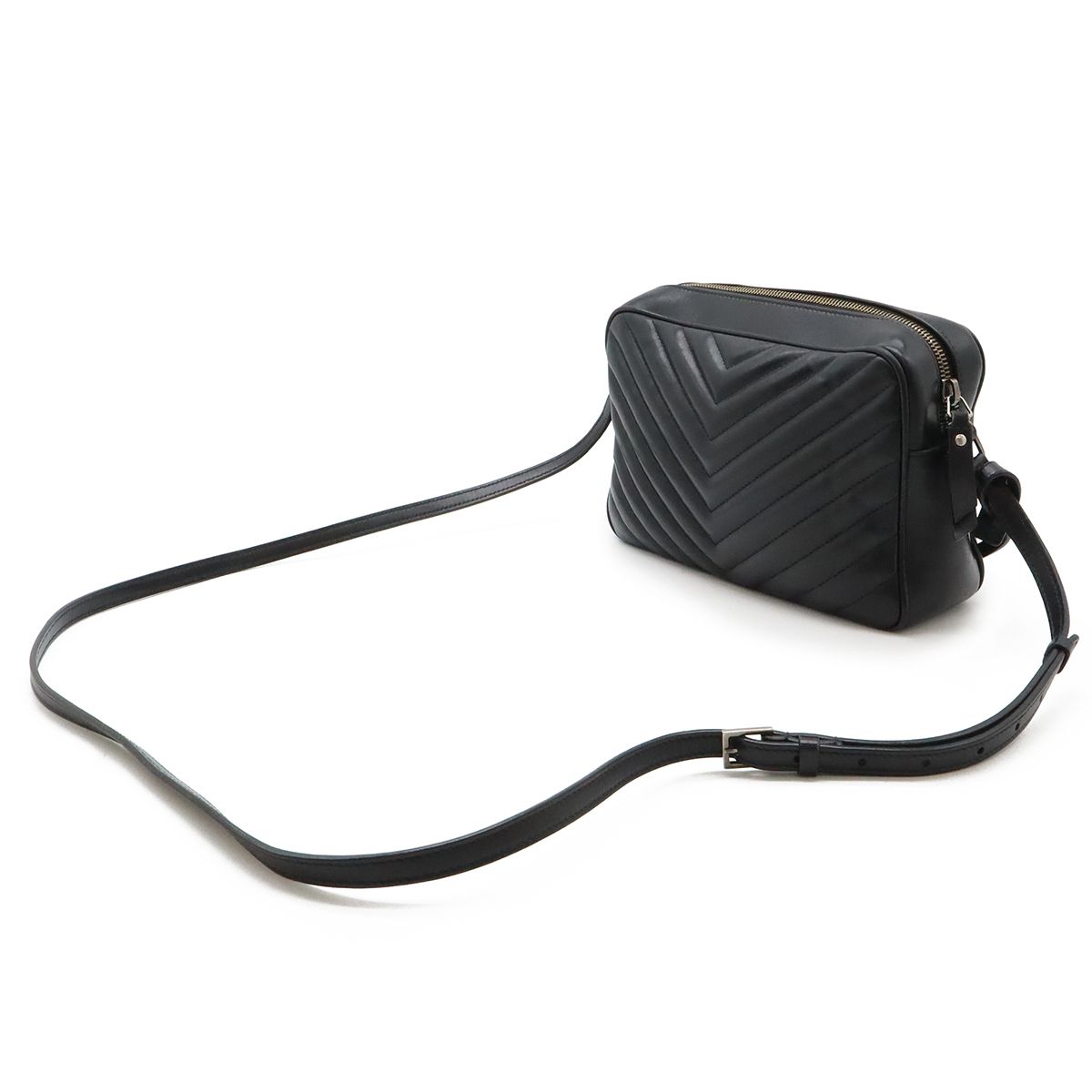 Saint Laurent Paris YSL Shoulder Bag Crossbody Stitch Quilted Leather Black — view 2