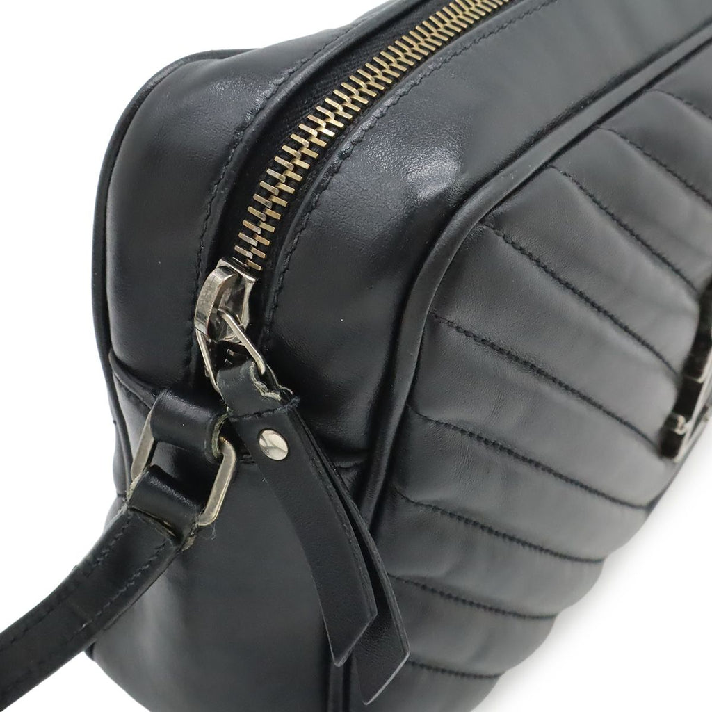 Saint Laurent Paris YSL Shoulder Bag Crossbody Stitch Quilted Leather Black — view 7
