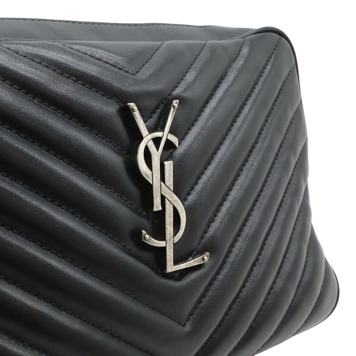 Saint Laurent Paris YSL Shoulder Bag Crossbody Stitch Quilted Leather Black — view 8