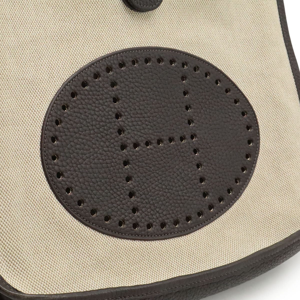 Hermes Evelyne II 2 PM Shoulder Bag Crossbody Toile Ash Leather — view 9