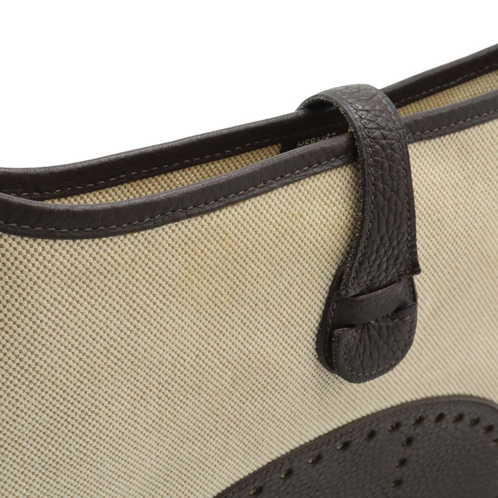 Hermes Evelyne II 2 PM Shoulder Bag Crossbody Toile Ash Leather — view 8