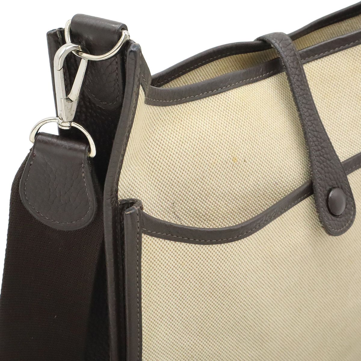 Hermes Evelyne II 2 PM Shoulder Bag Crossbody Toile Ash Leather — view 4