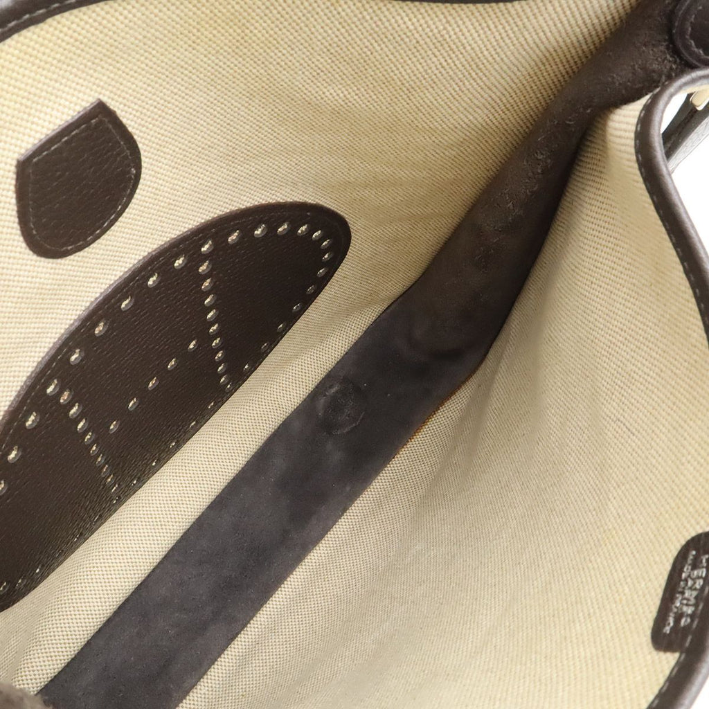 Hermes Evelyne II 2 PM Shoulder Bag Crossbody Toile Ash Leather — view 6