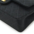 Chanel Quilted 25 CC Logo Double Flap Chain Shoulder Bag Cotton Jersey — view 3