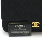 Chanel Quilted 25 CC Logo Double Flap Chain Shoulder Bag Cotton Jersey — view 9
