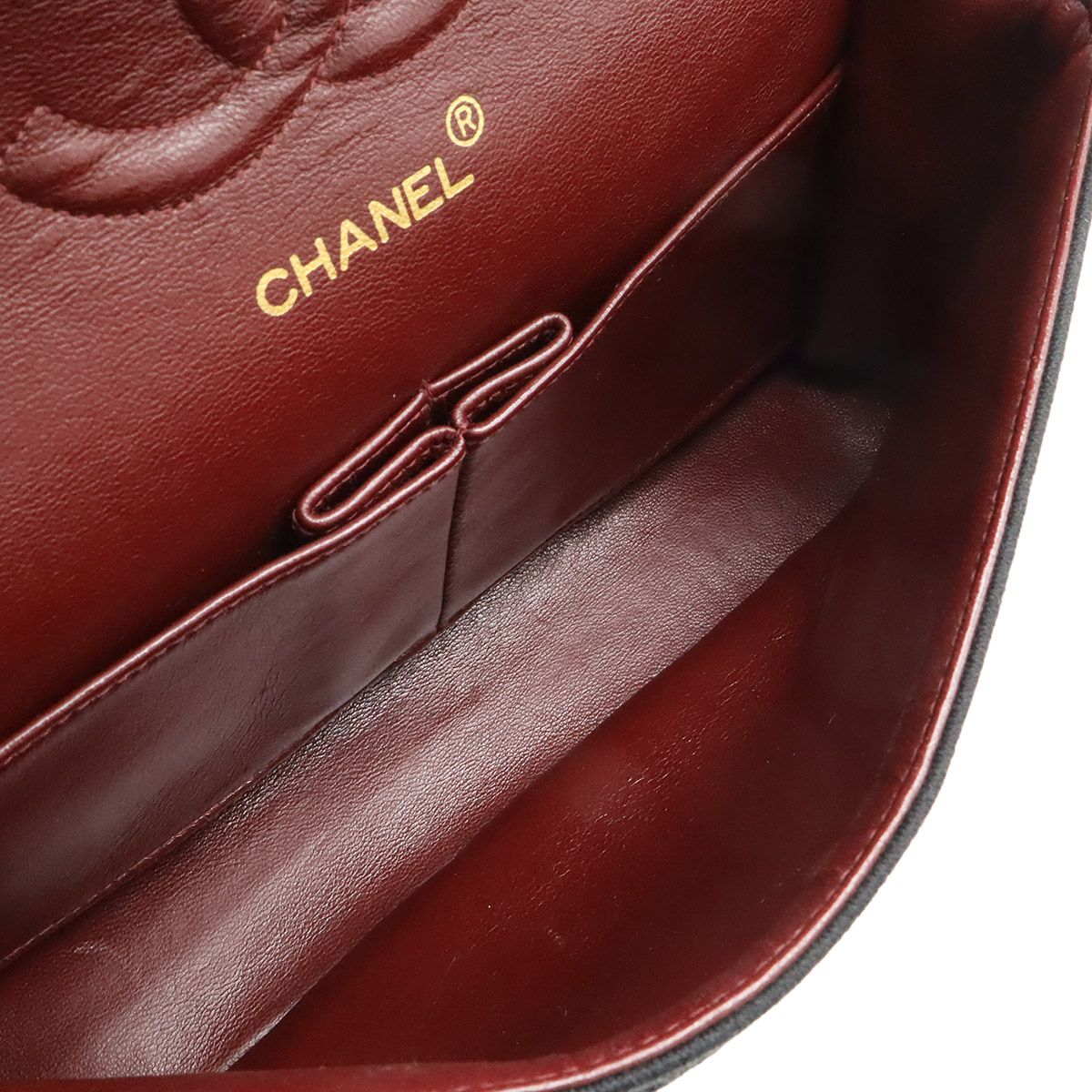 Chanel Quilted 25 CC Logo Double Flap Chain Shoulder Bag Cotton Jersey — view 7