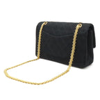 Chanel Quilted 25 CC Logo Double Flap Chain Shoulder Bag Cotton Jersey — view 2