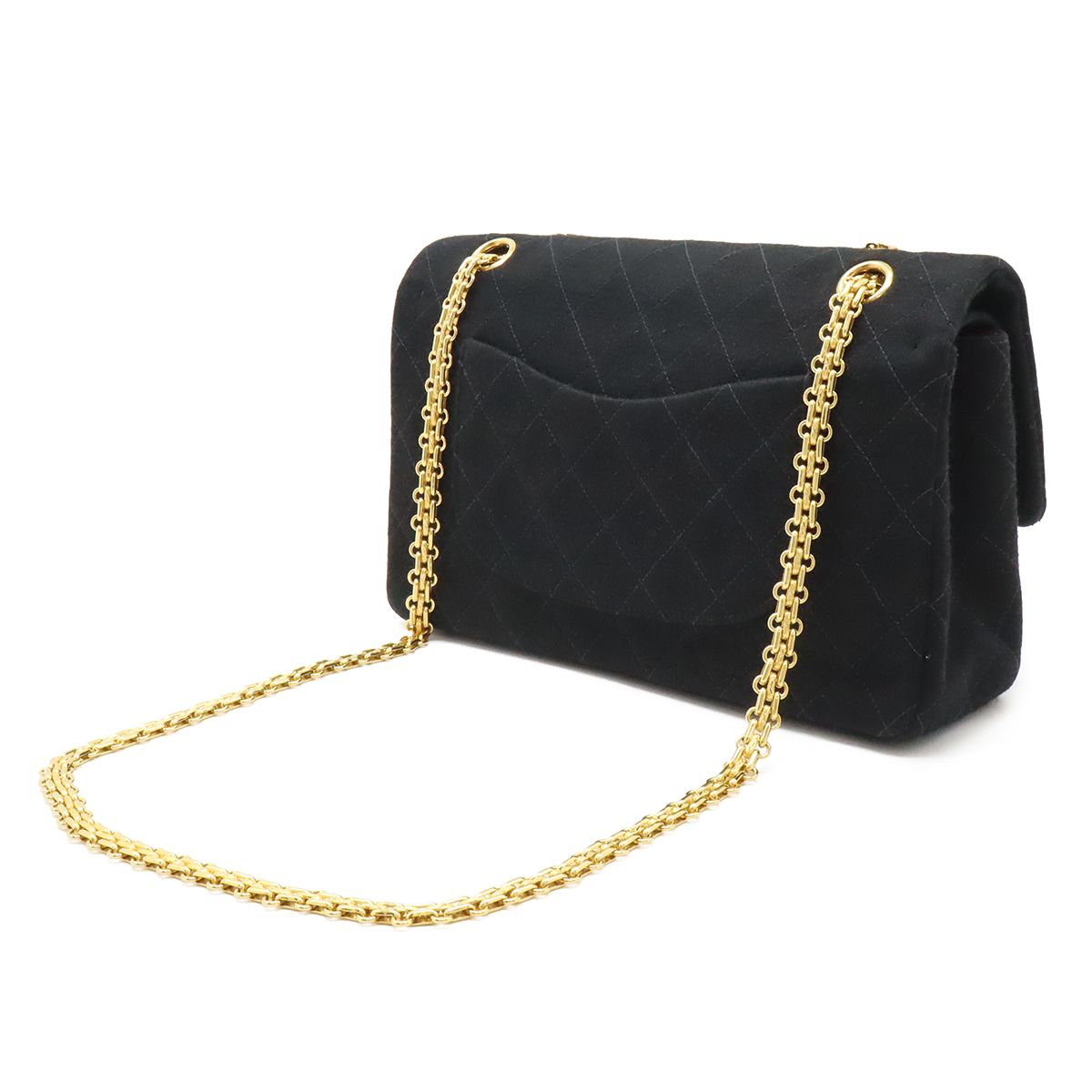 Chanel Quilted 25 CC Logo Double Flap Chain Shoulder Bag Cotton Jersey — view 2