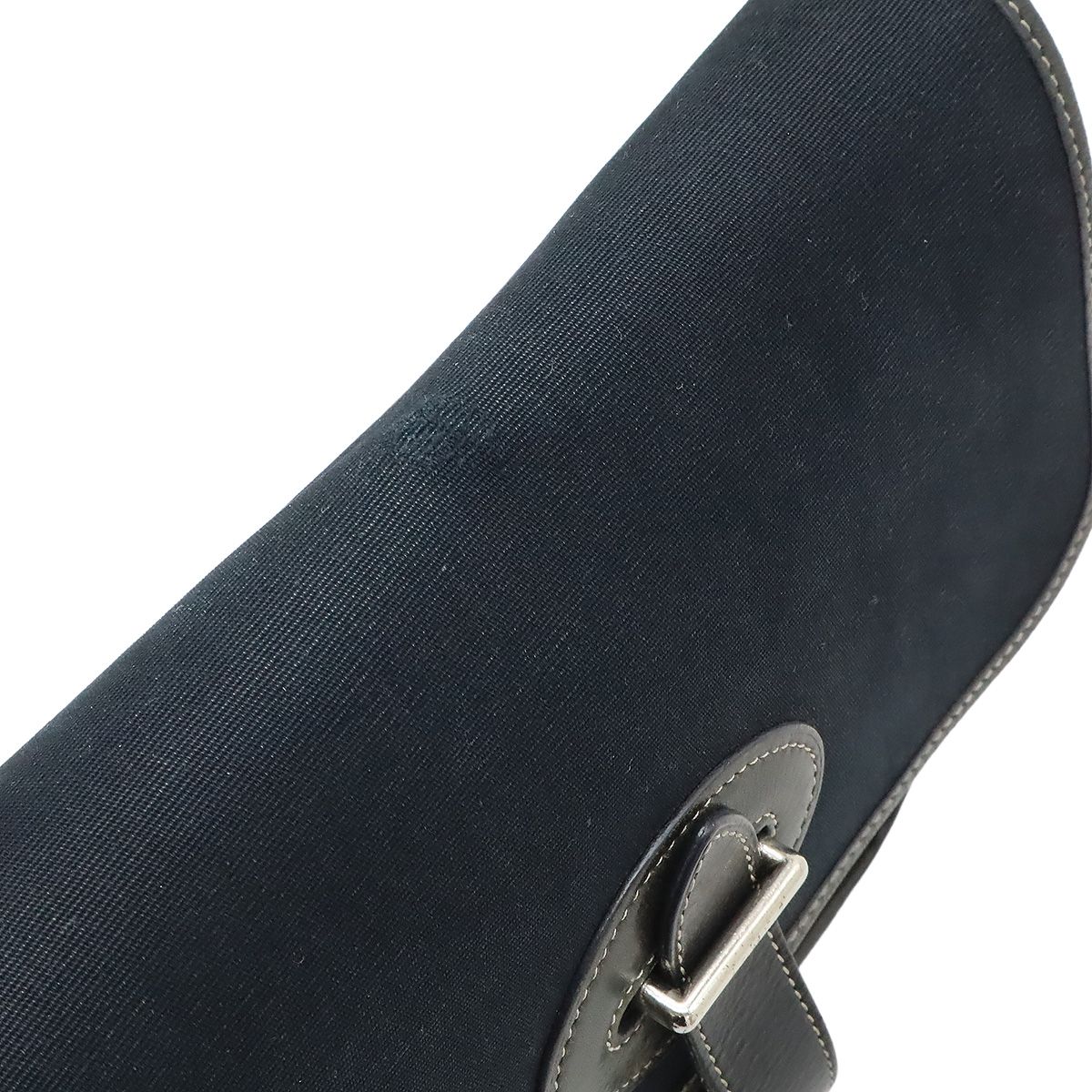 Hermes Buenaventura Mini Shoulder Bag Pochette Crossbody Toile Officier Leather — view 4